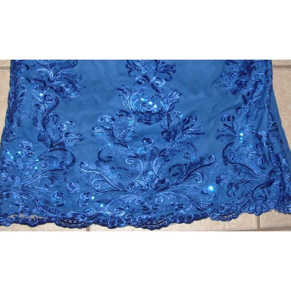 Embellished Royal Blue Plus Sz 20 Pull On Pants & Sparkly Sleeveless Shirt Set - Picture 5 of 7